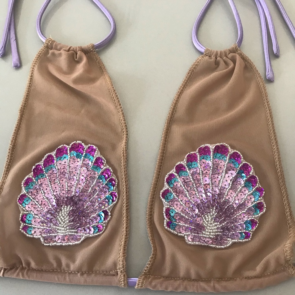 Sequin Clamshell Bikini Top - Picture 3 of 6